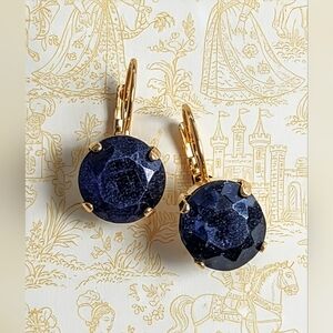 Natural Rough Faceted Sapphire w/ Approx 5.3 Carats in 14K Gold Plated Earrings